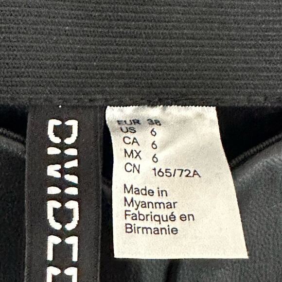 H&M Black Faux Leather Flare Leg Pants Size 6 New With Tags - Picture 4 of 5